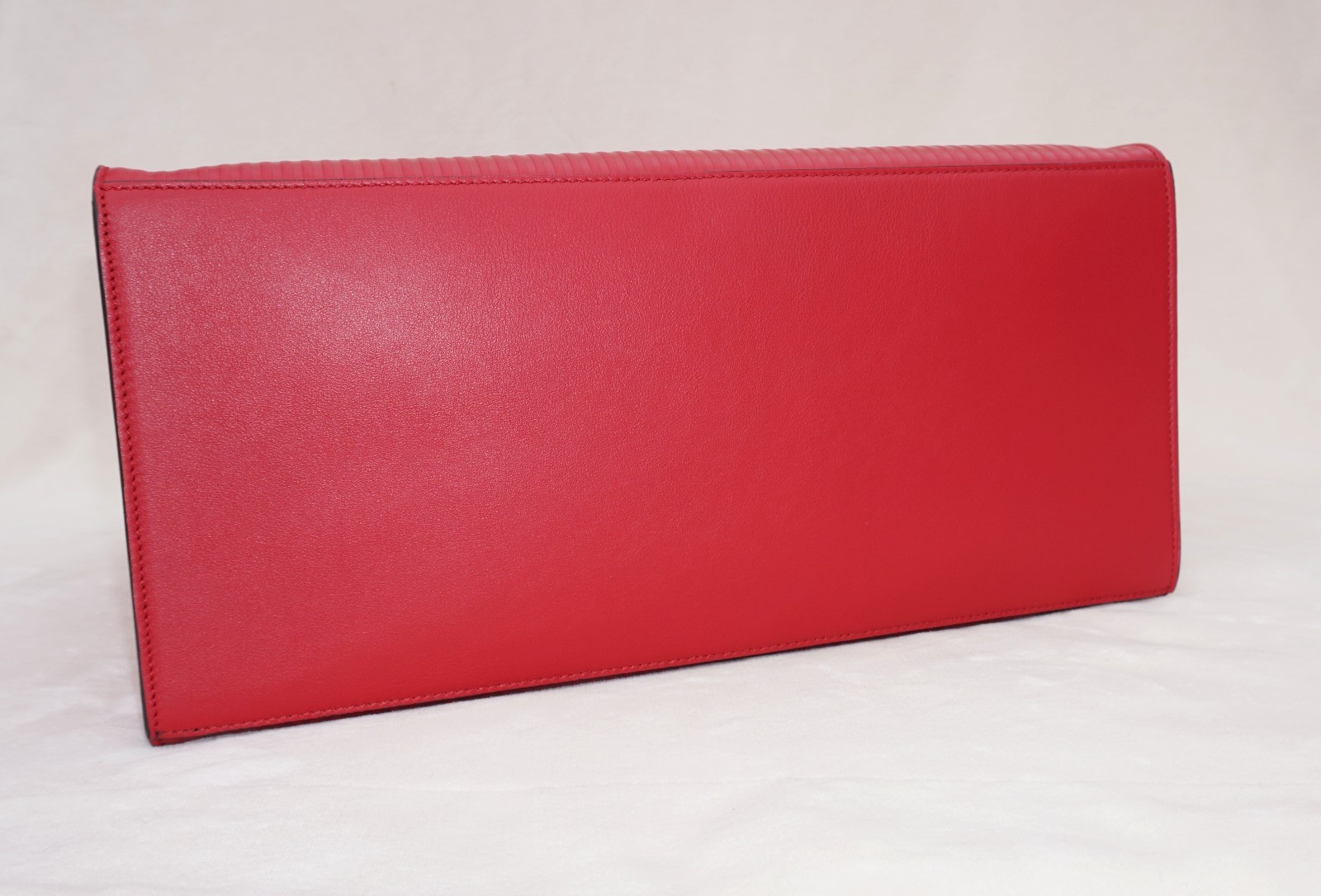 Fendi Men’s Optic Stripe Leather Tote, Strawberry Red/Ruthenium, MSRP $2,500