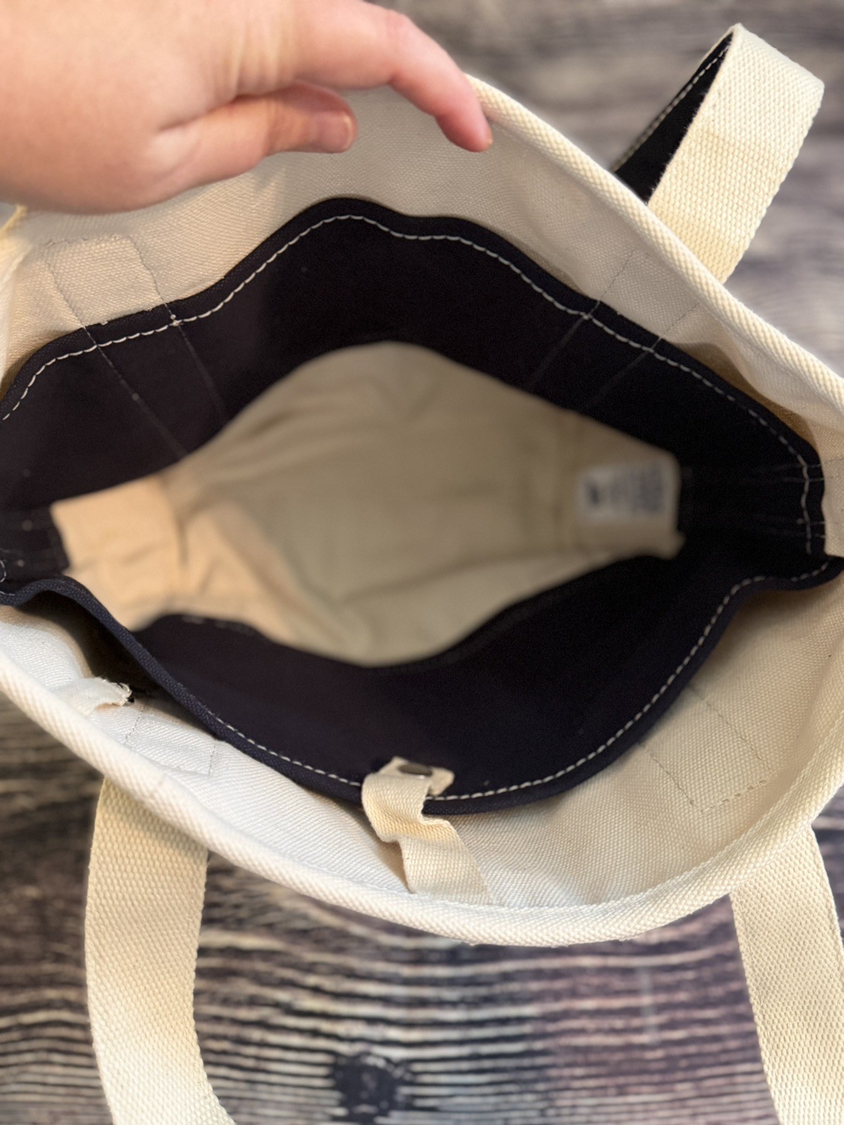 Lands’ End Medium 5 Pocket Open Top Canvas Tote Bag in Deep Navy