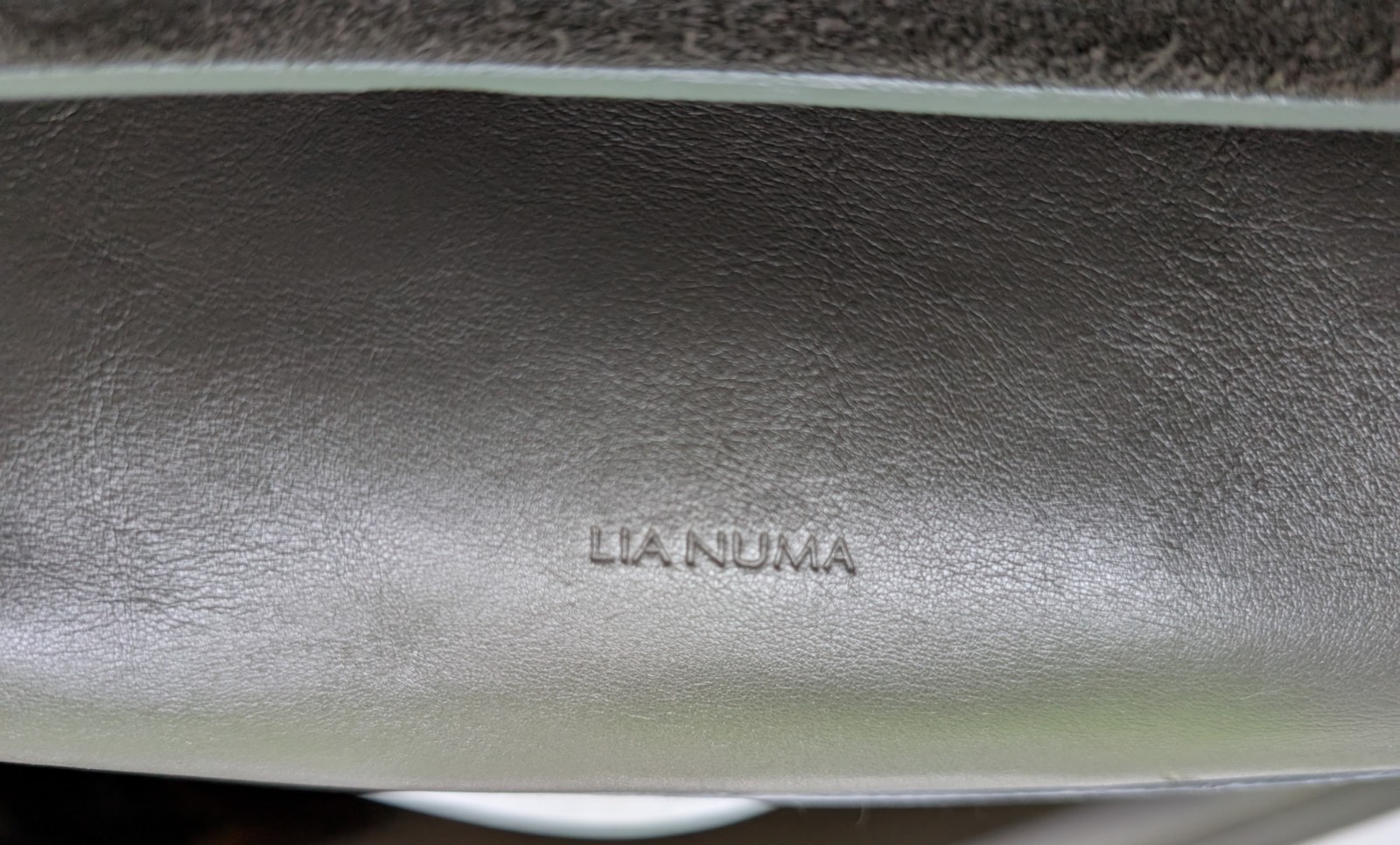 LIA NUMA Handbag Dark Khaki 100% Italian Leather Italy Tote Bag