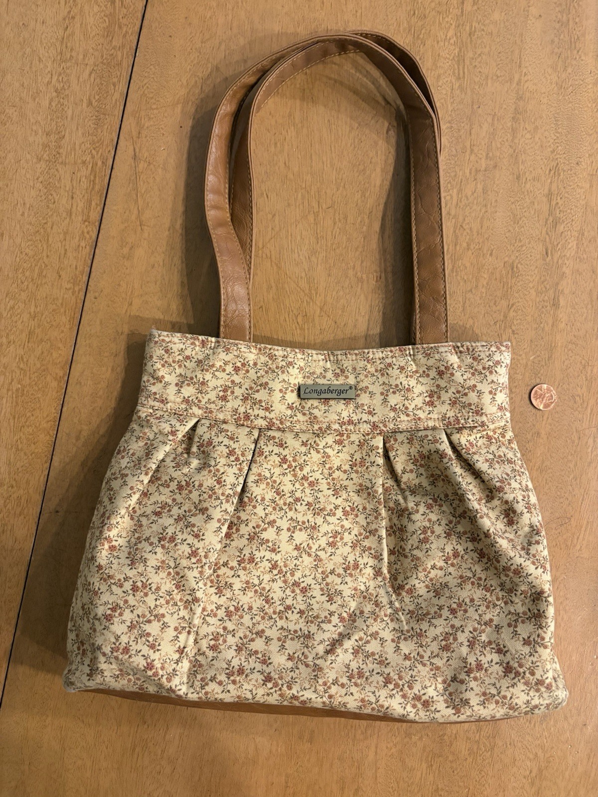 Vtg Longaberger Baskets Floral Prairie Calico Shoulder Bag Purse