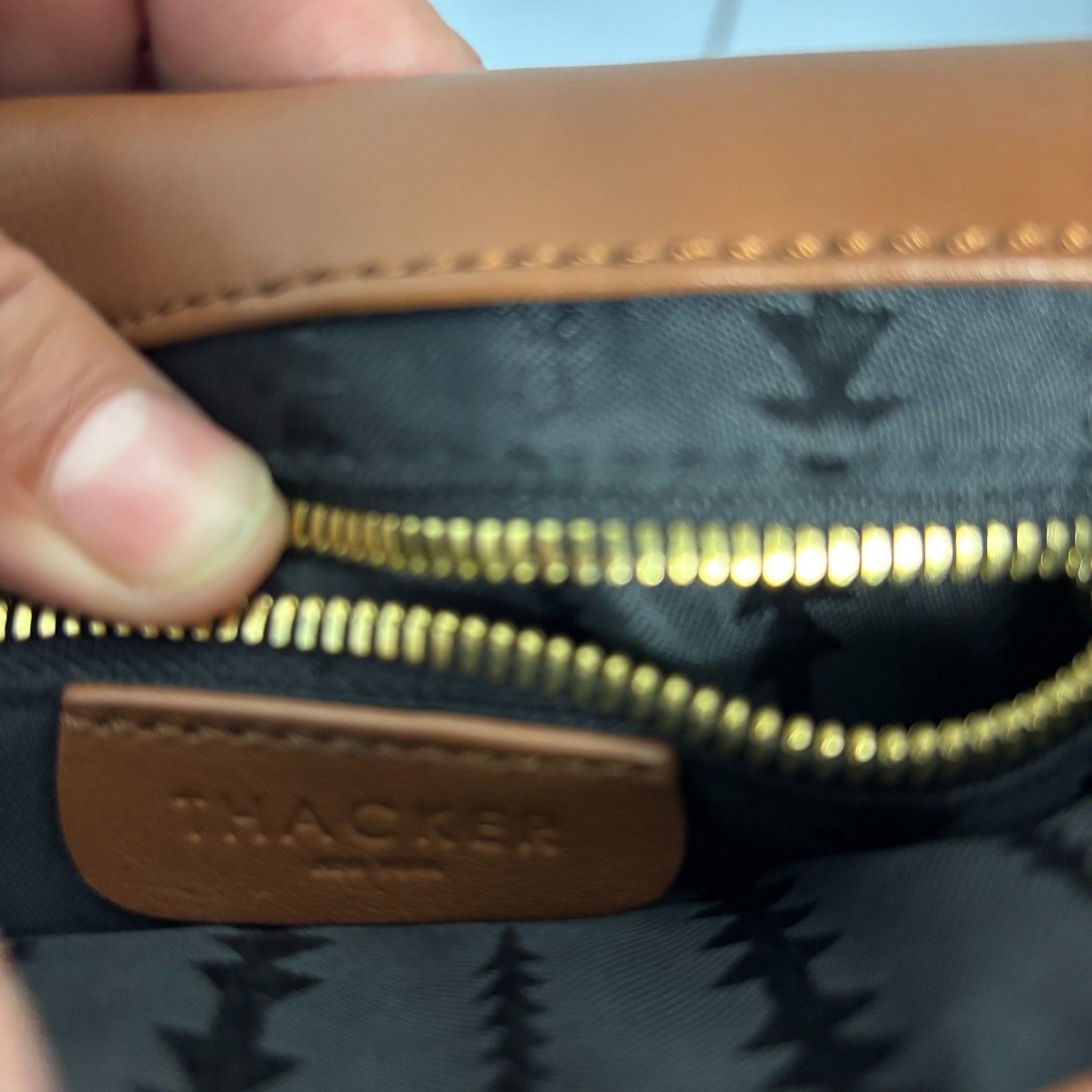 Trask brown genuine leather crossbody bag dark academia western boho