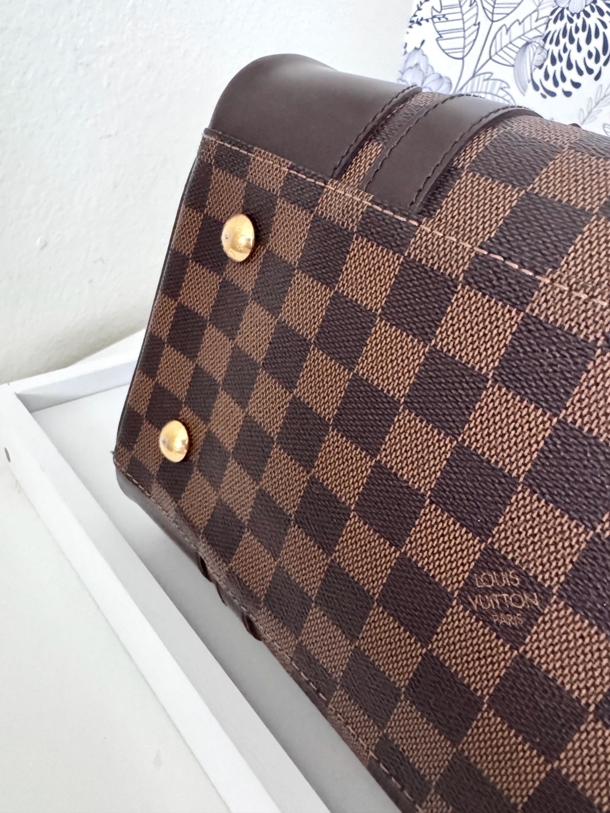AUTHENTIC LOUIS VUITTON Berkeley Damier Ebene Satchel Bag-EXCELLENT Condition