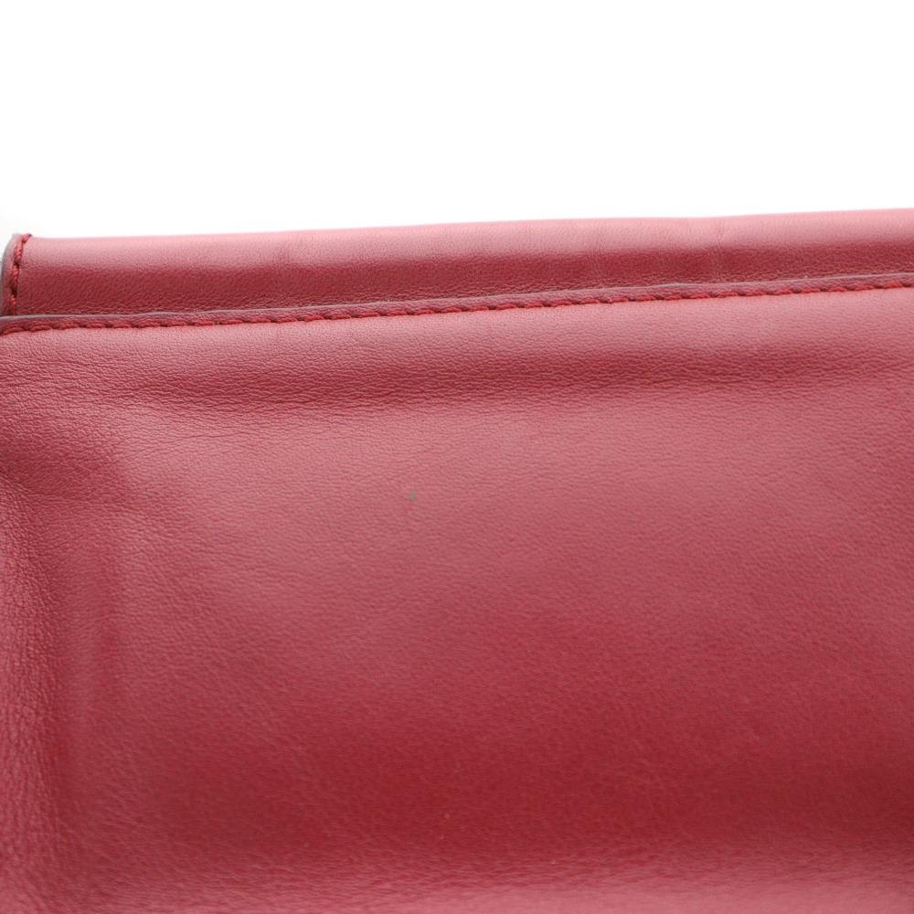 J&M Davidson Leather Shoulder Bag Red AB Vintage 10.5in x 6.3in x 2.2in