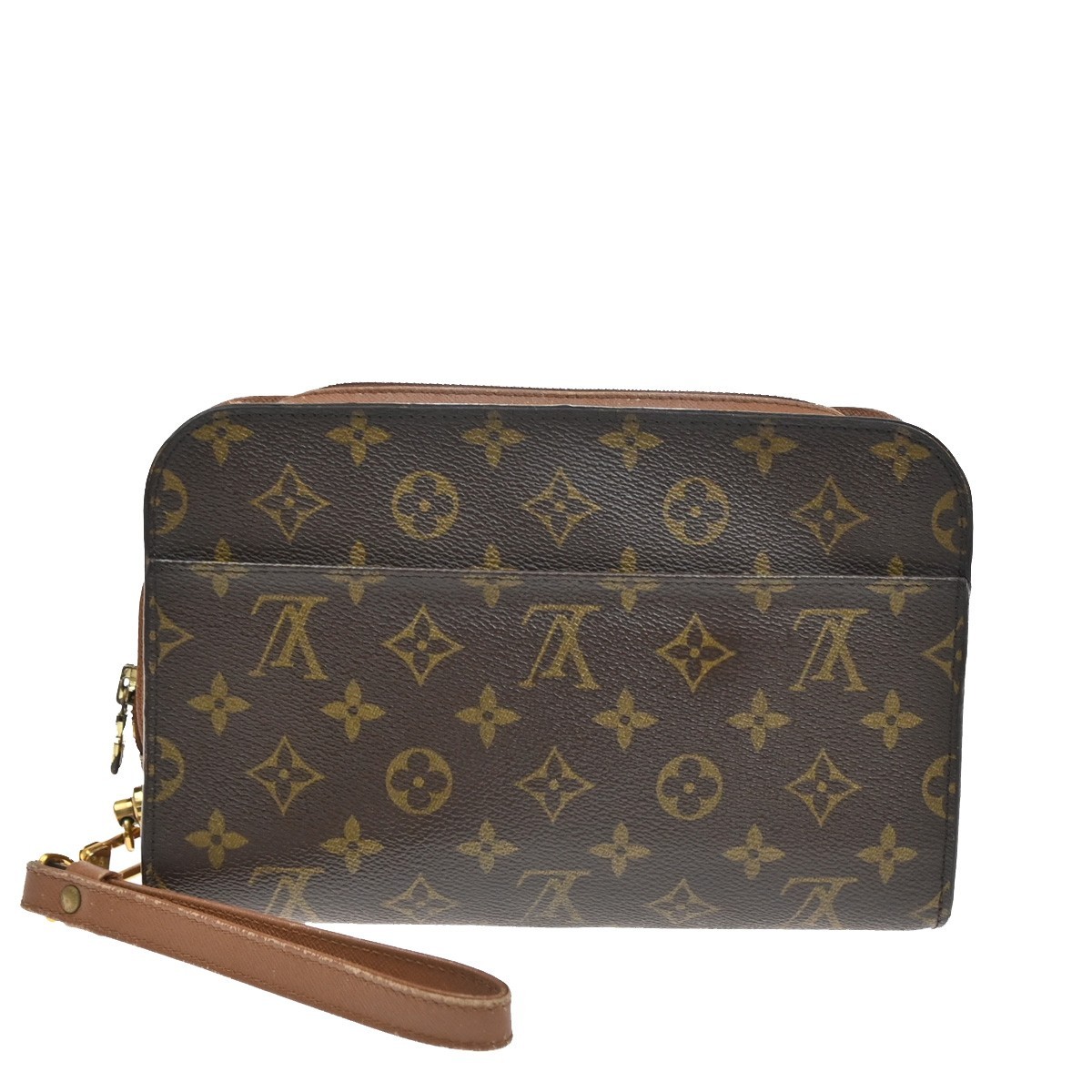LOUIS VUITTON Orsay Clutch Hand Bag Monogram Leather Brown France M51790 66SA121