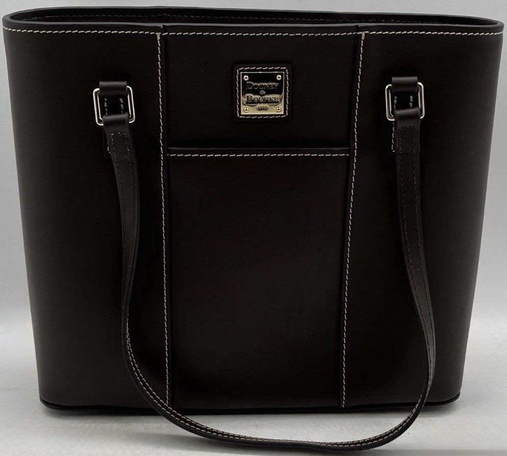 Dooney & Bourke Lexington Pebble Grain Leather Shopper Tote Brown Large Bag USA