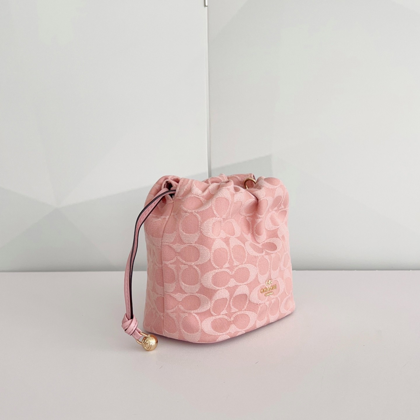 Coach Faye Mini Drawstring Bag Signature Denim CEP40 Pink