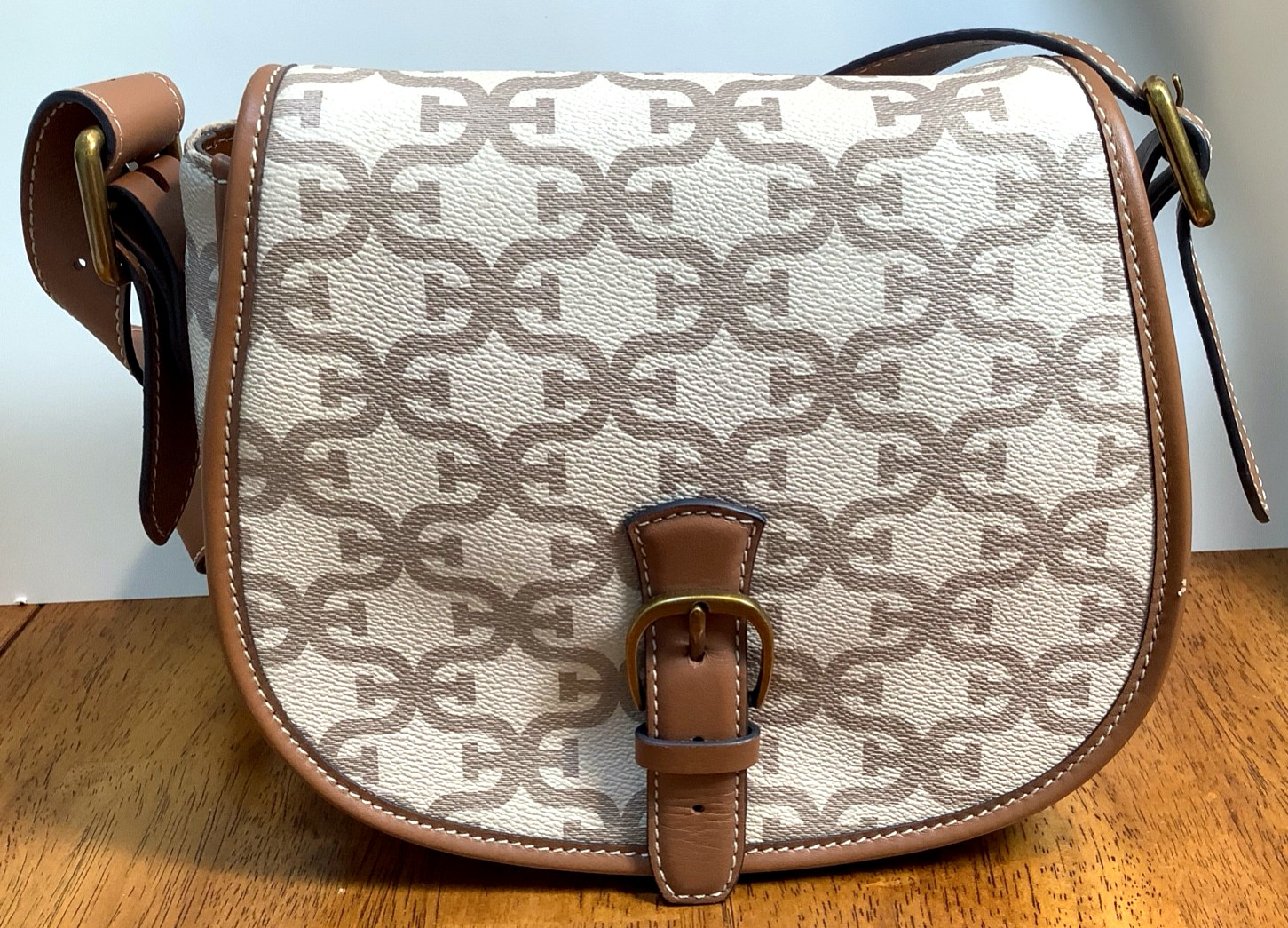 Sam Edelman Signature Saddle Bag SAND Adjustable Crossbody Strap*New Without Tag