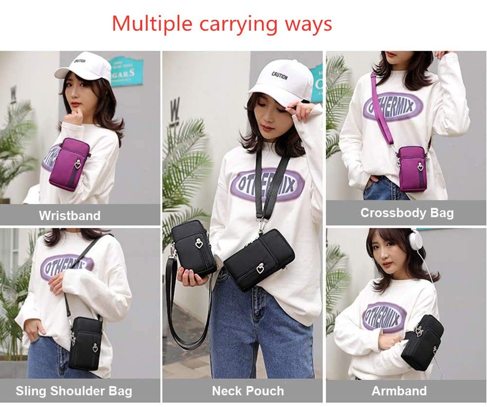 Cellphone Purse Wallet Cross Over Body Bag Shoulder Pouch Wristlet Armband fo…