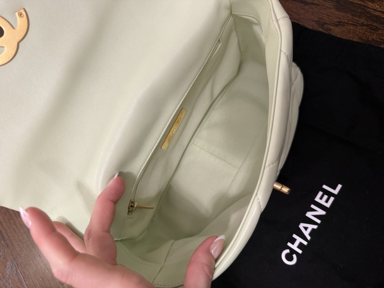 Chanel 19 Flap Bag Medium Pastel Green 22C (2022 Cruise) FULL SET w/ Box