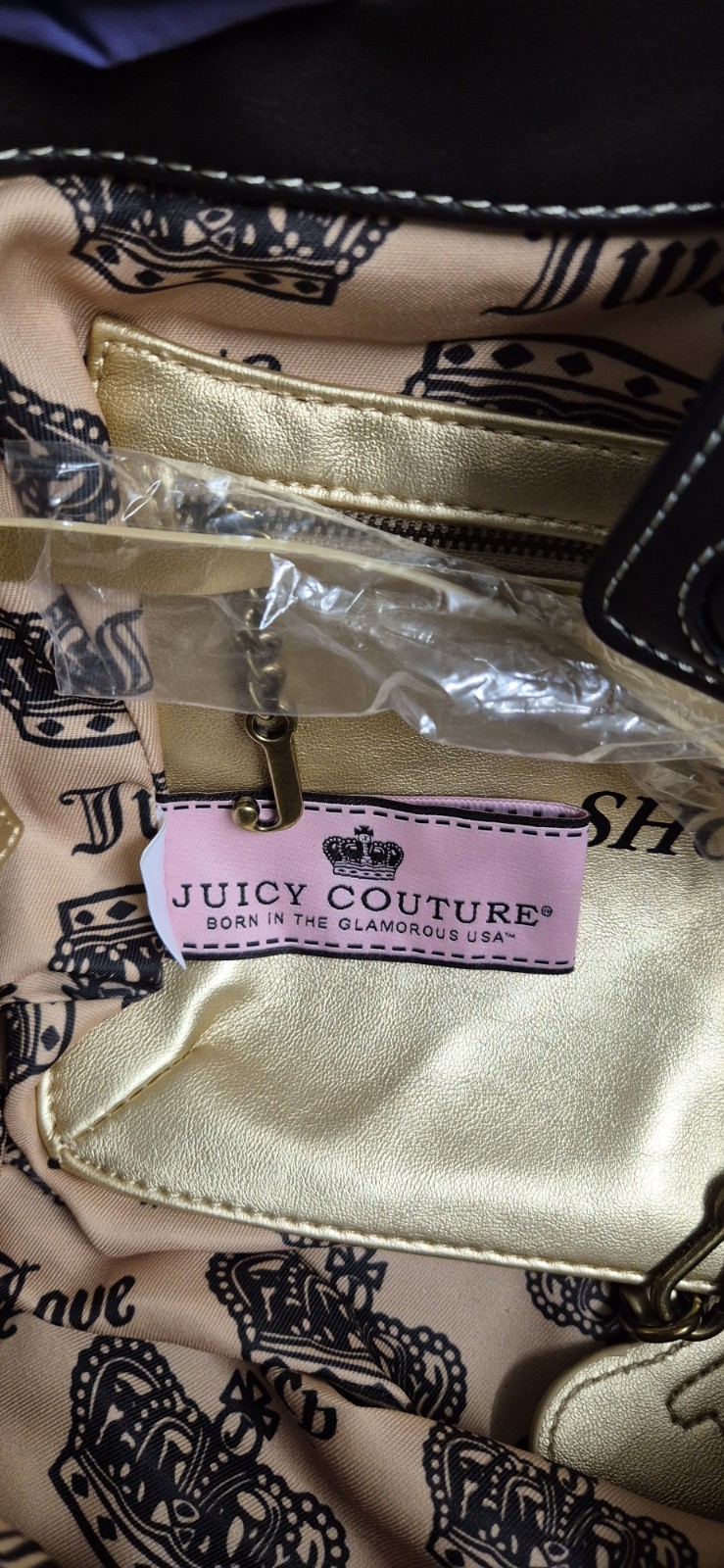 Juicy Couture Once Upon A Time Daydreamer Tote Bag Purple Choc Velour Y2K BNWT