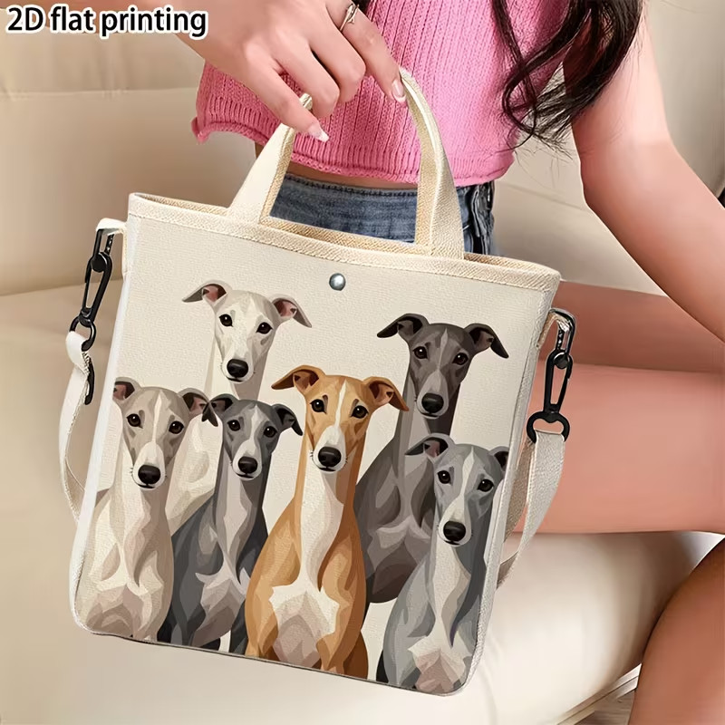 Whippet Greyhound Dog Tote Bag Shoulder Shopping Handbag Gift Animal Lovers