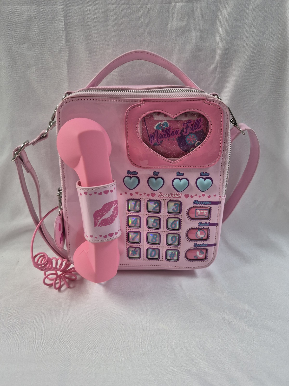 Sugar Thrillz Dolls Kill Love Line Retro Phone Crossbody Bag Pink Working