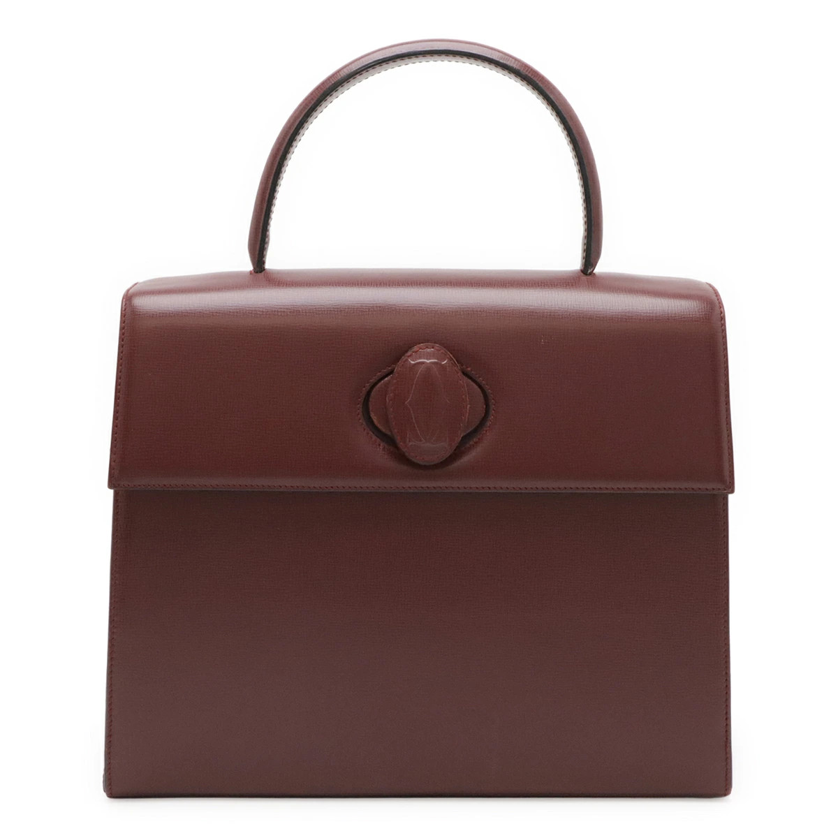 Cartier Must L1000169 Handbag Logo Leather Bordeaux Box and Papers #BLB2407