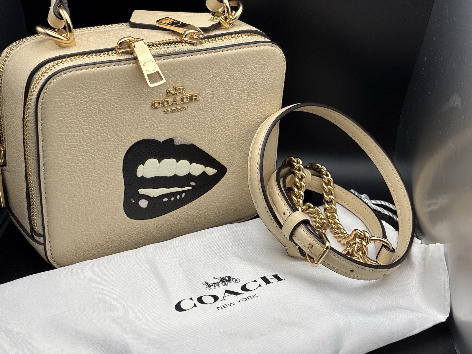 Coach X Tom Wesselmann Box Crossbody Ivory Leather CQ045 – NWT NEW