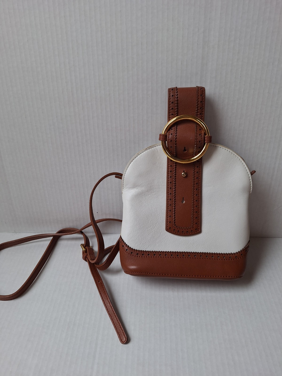 Parisa Wang Addicted Bracelet Bag White/Brown Leather Gold Hardware