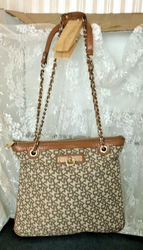 DNYK Signature Cross Body Shoulder Bag 11″ H x 11 1/2″ W x 4″ D