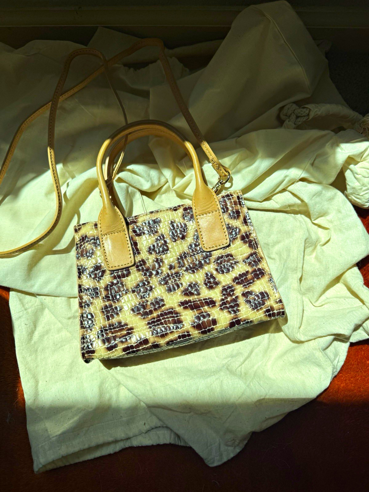 Kilikili Cowhide Leather Leopard Print Crossbody Detachable Strap