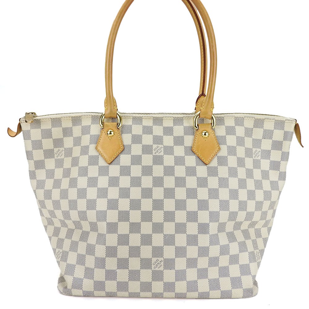 USED LOUIS VUITTON Handbag SaleyaMM N51185 Damier Azur/Nume leather white Ev…