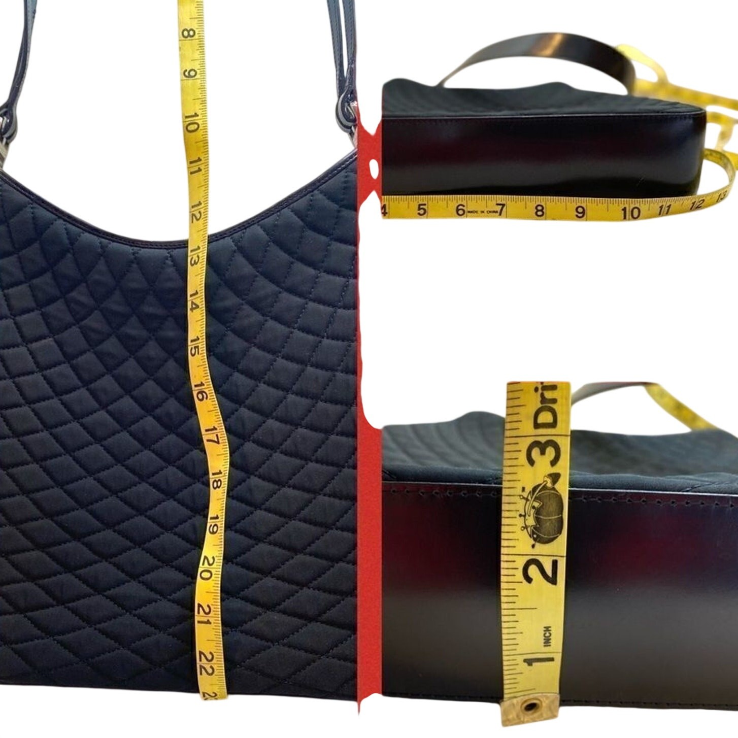 Vintage Y2K Bally black quilted fabric & leather shoulder bag minimalist