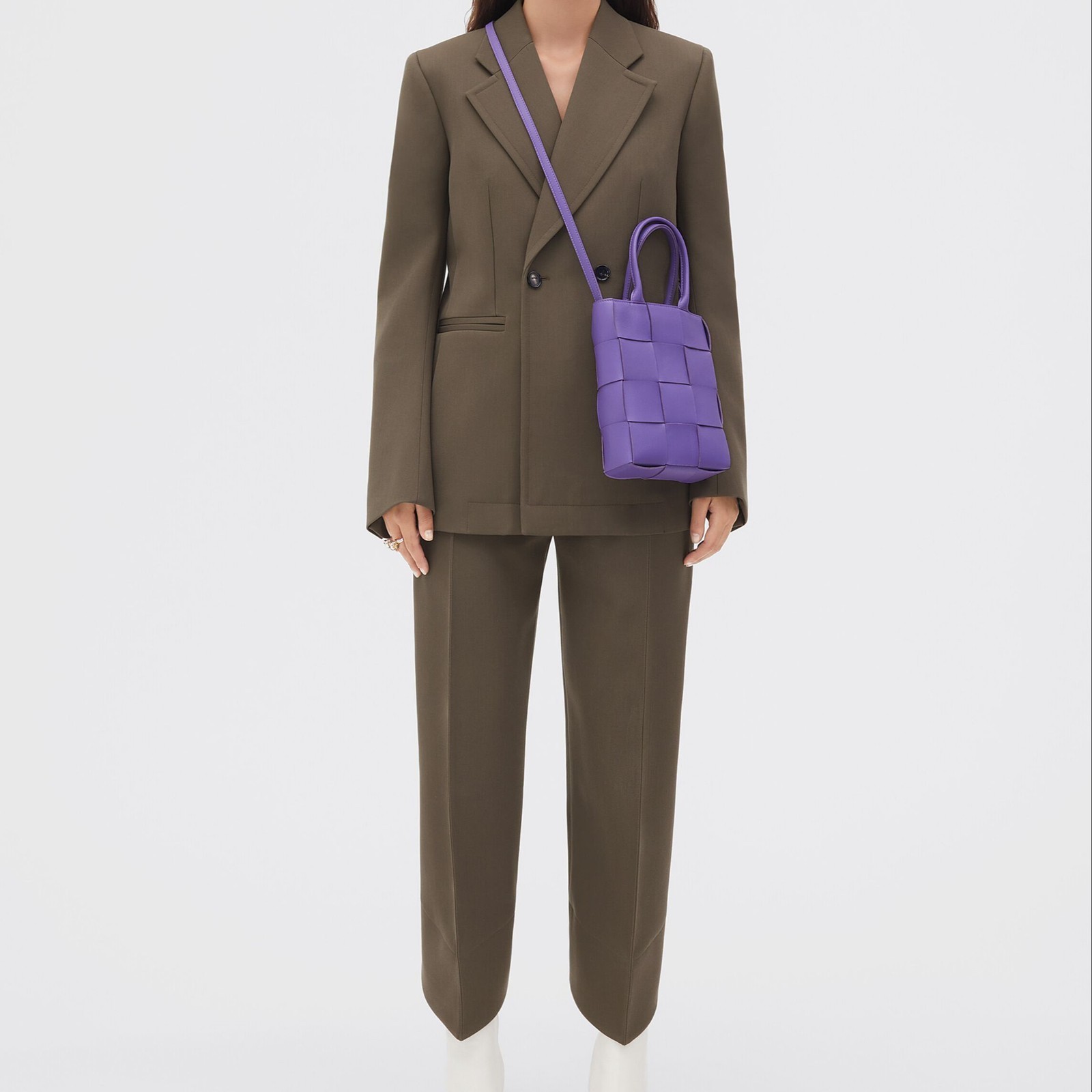 Bottega Veneta Handbags Leather Purple Women 8.7 x 2.2 x 6.5 in