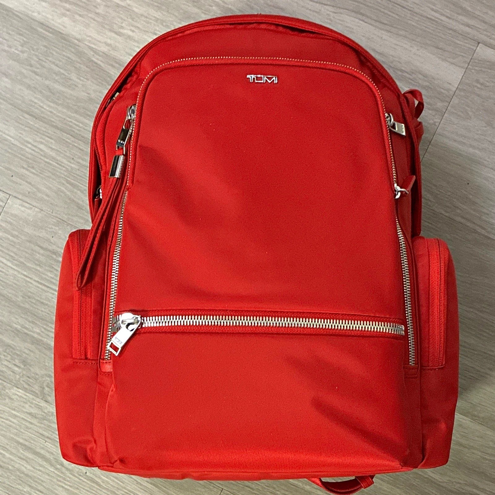 TUMI Voyageur Celina Backpack Red Zip Laptop Sleeve Adjustable Straps