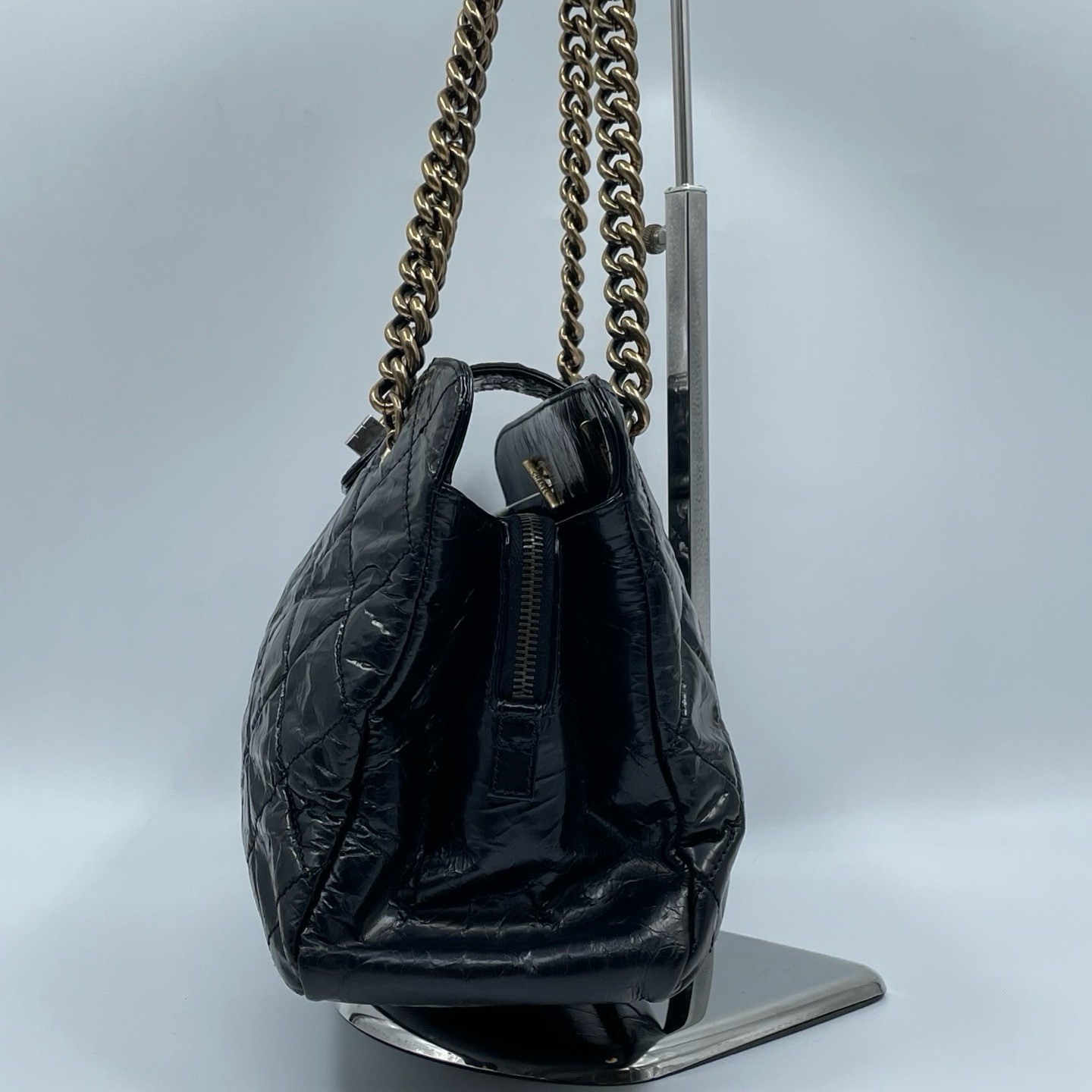 Chanel Tote Leather 2.55 Reissue Calfskin Chain Black Shoulder Bag 032306