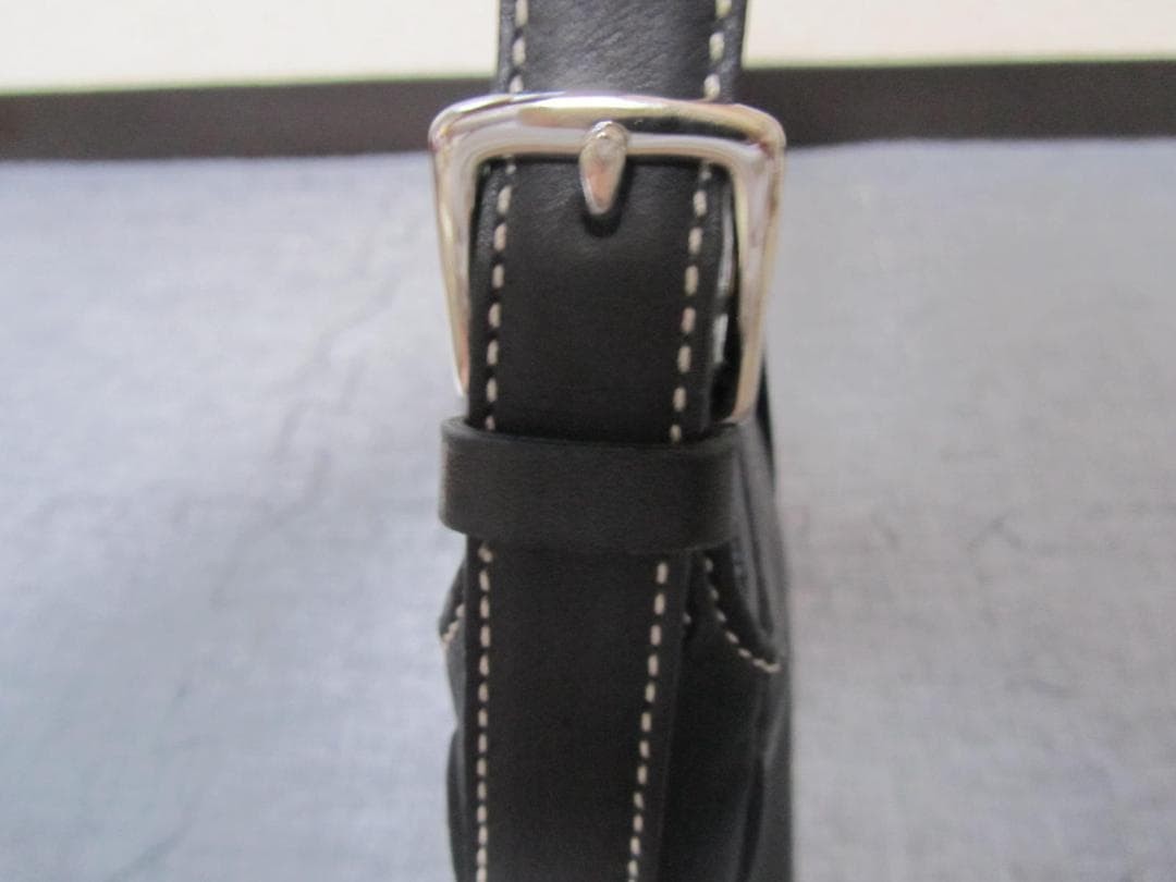 Authentic COACH Leather Mini Bag Black 15cm x 28cm Womens Shoulder Bag