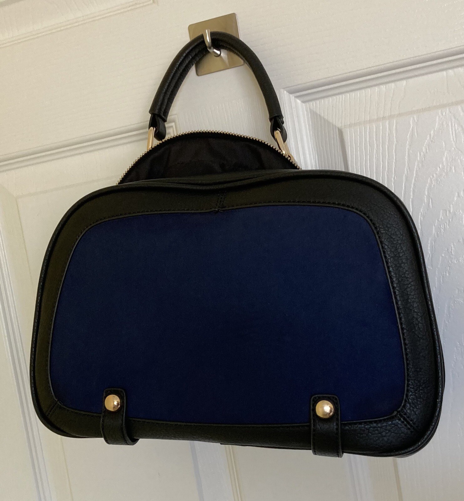 TJMaxx Blue Black Purse/handbag PU Polyurethane Navy