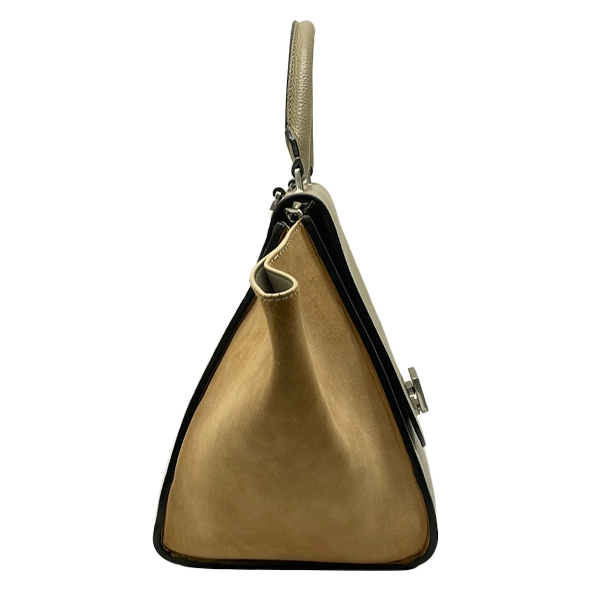 CELINE Trapeze Medium Beige Light Brown Leather Suede Handbag