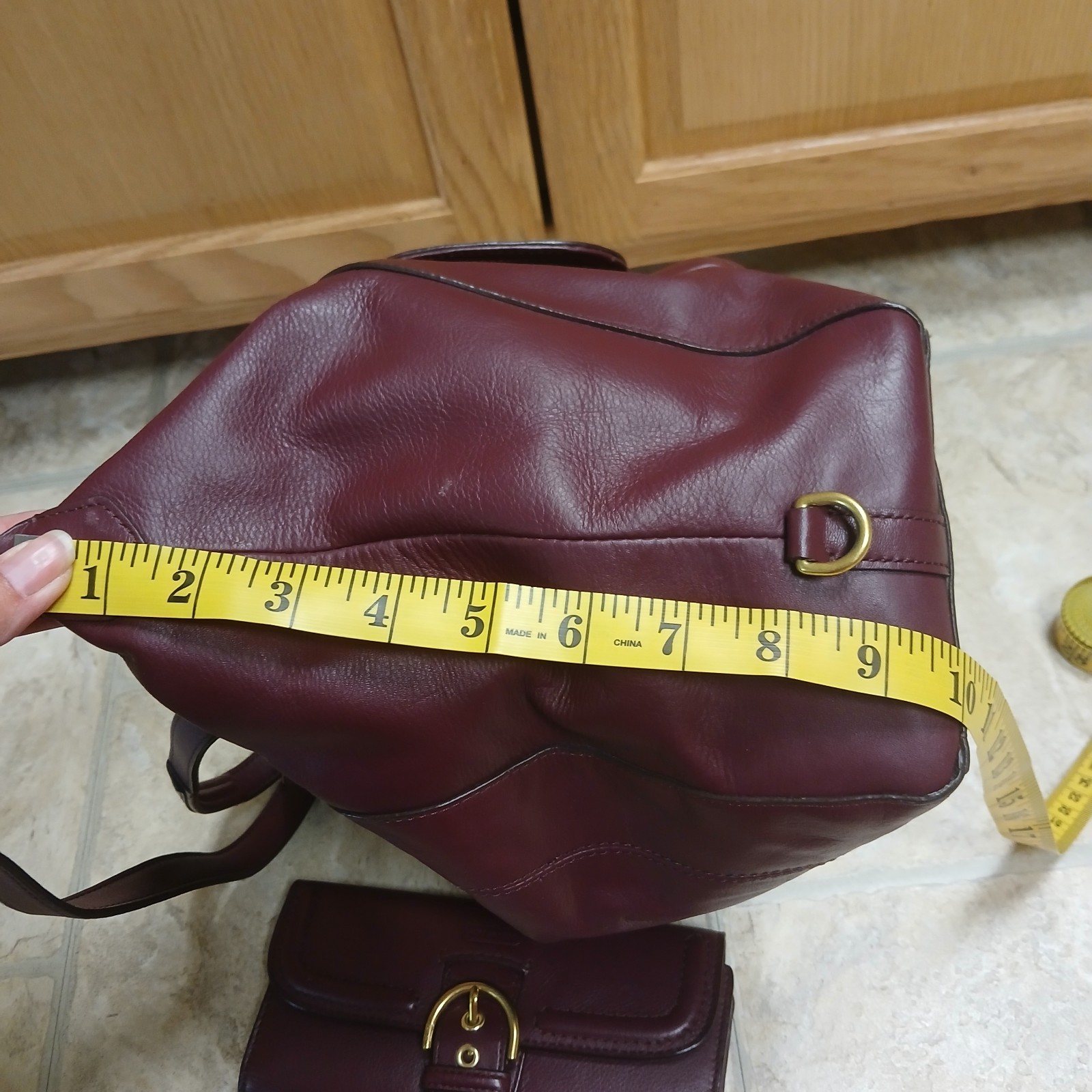 Coach Campbell Satchel Plum Purple Leather Handbag F25151 W/Matching Wallet