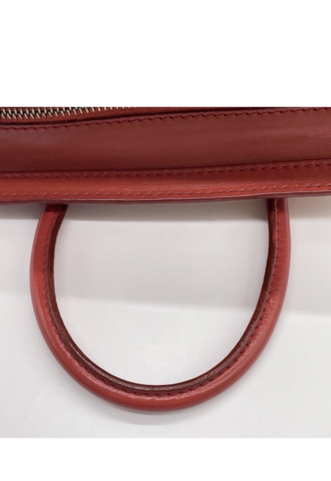 Authentic Celine Red Leather Luggage Nano Shopper 2way Handbag With dust bag