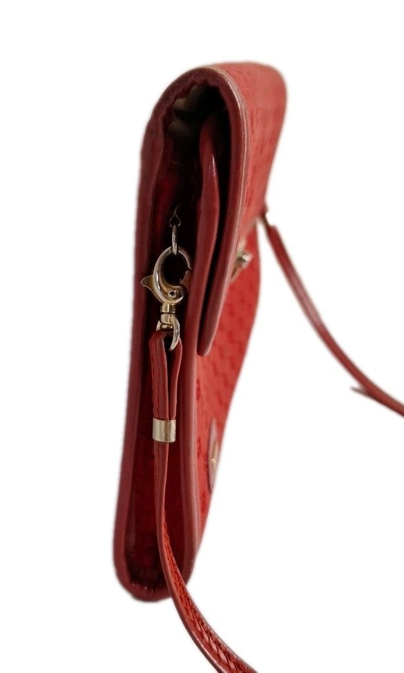 VTG Pierre Cardin Monogram Crossbody Bag Red Canvas Jacquard Logo 70s 80s Purse