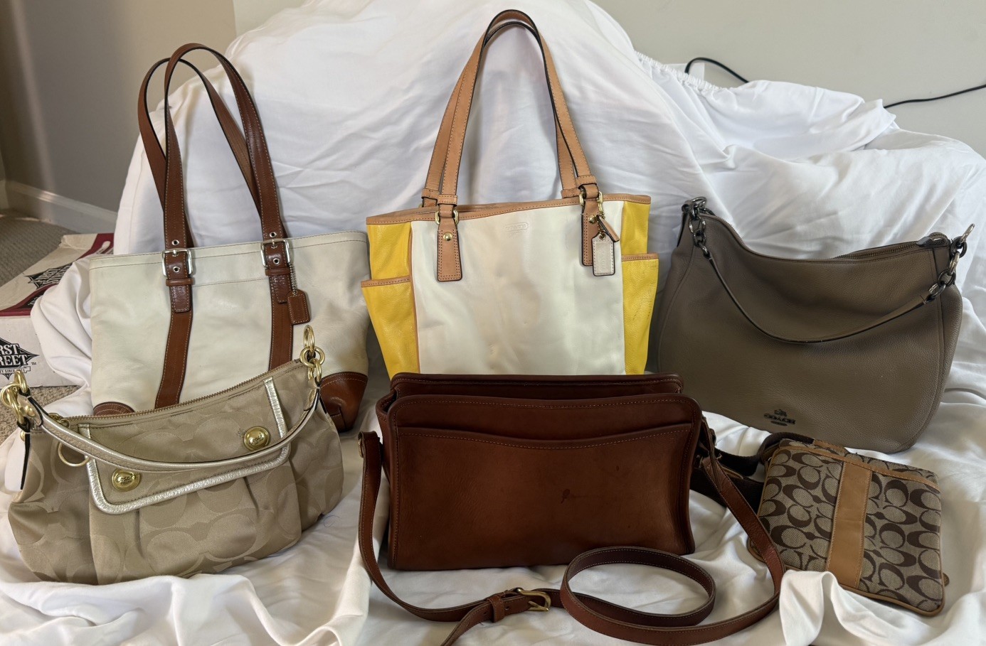 Lot Of 6 Vintage 90s 2000s Y2K COACH Bags Purse USA Leather Canvas Bundle