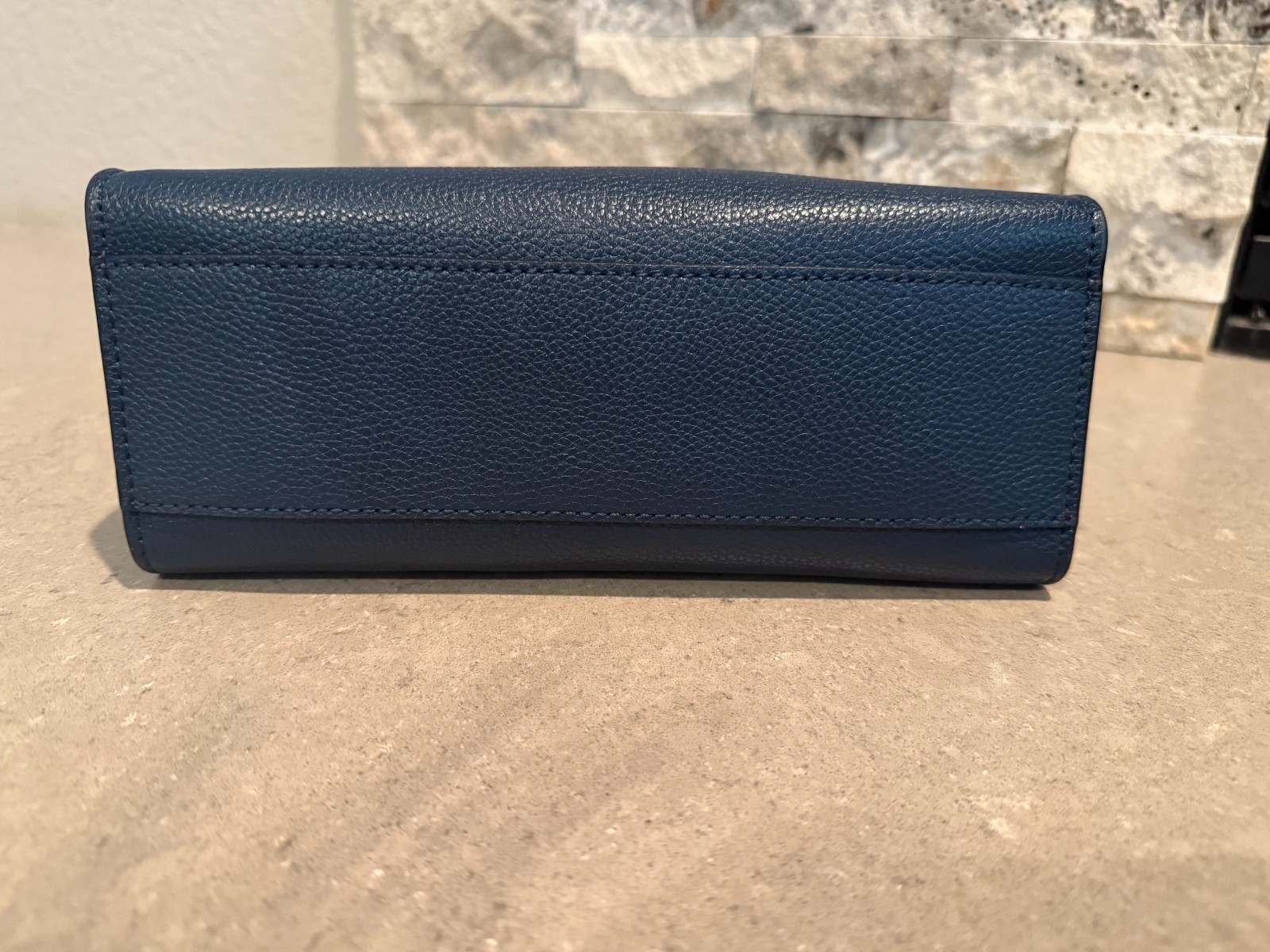 Marc Jacobs Mini Grind Tote Crossbody Navy Blue Pebbled Leather Purse Handbag