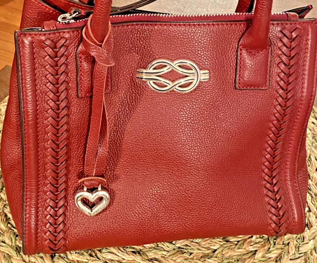 Brighton Interlok Flemming Chili Pepper Red Leather Tote Bag MSRP $465 Pre-owned