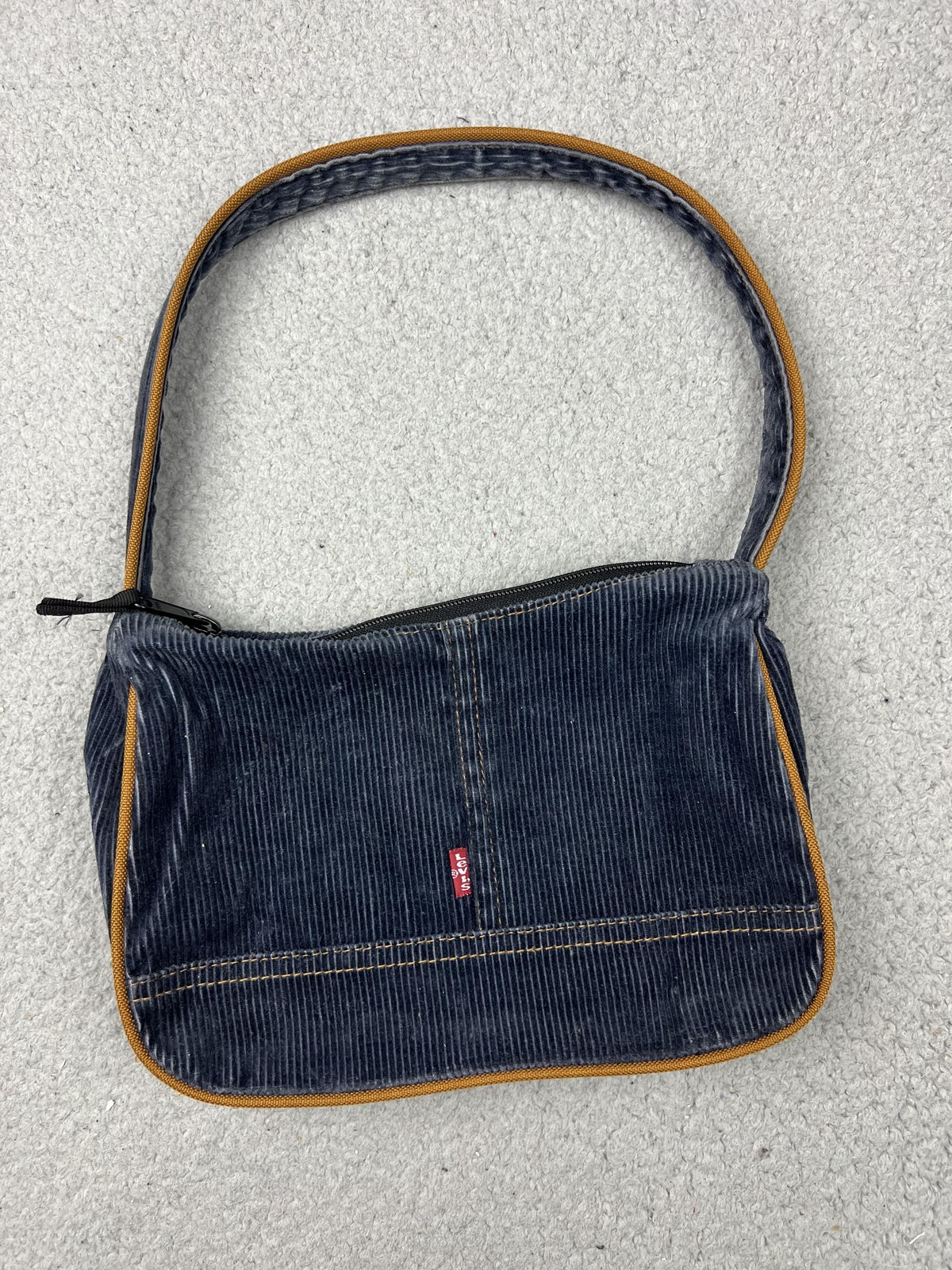 Yak Pak Shoulder Bag Womens Small Blue Corduroy Levi’s Tab Zip Purse Y2K