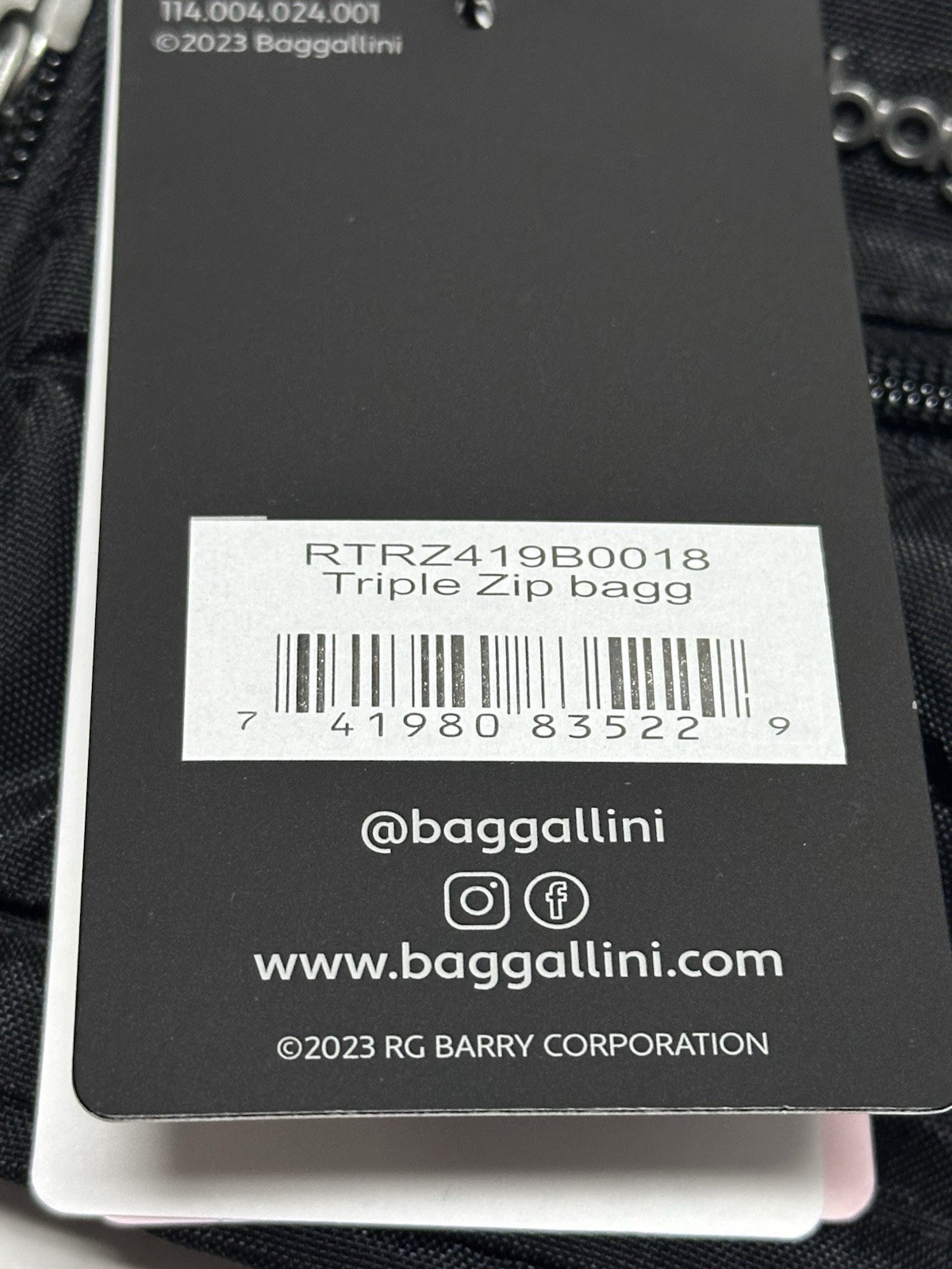 NEW Baggalini Womens Legacy Triple Zip Bag Convertible Crossbody Belt Bag Black