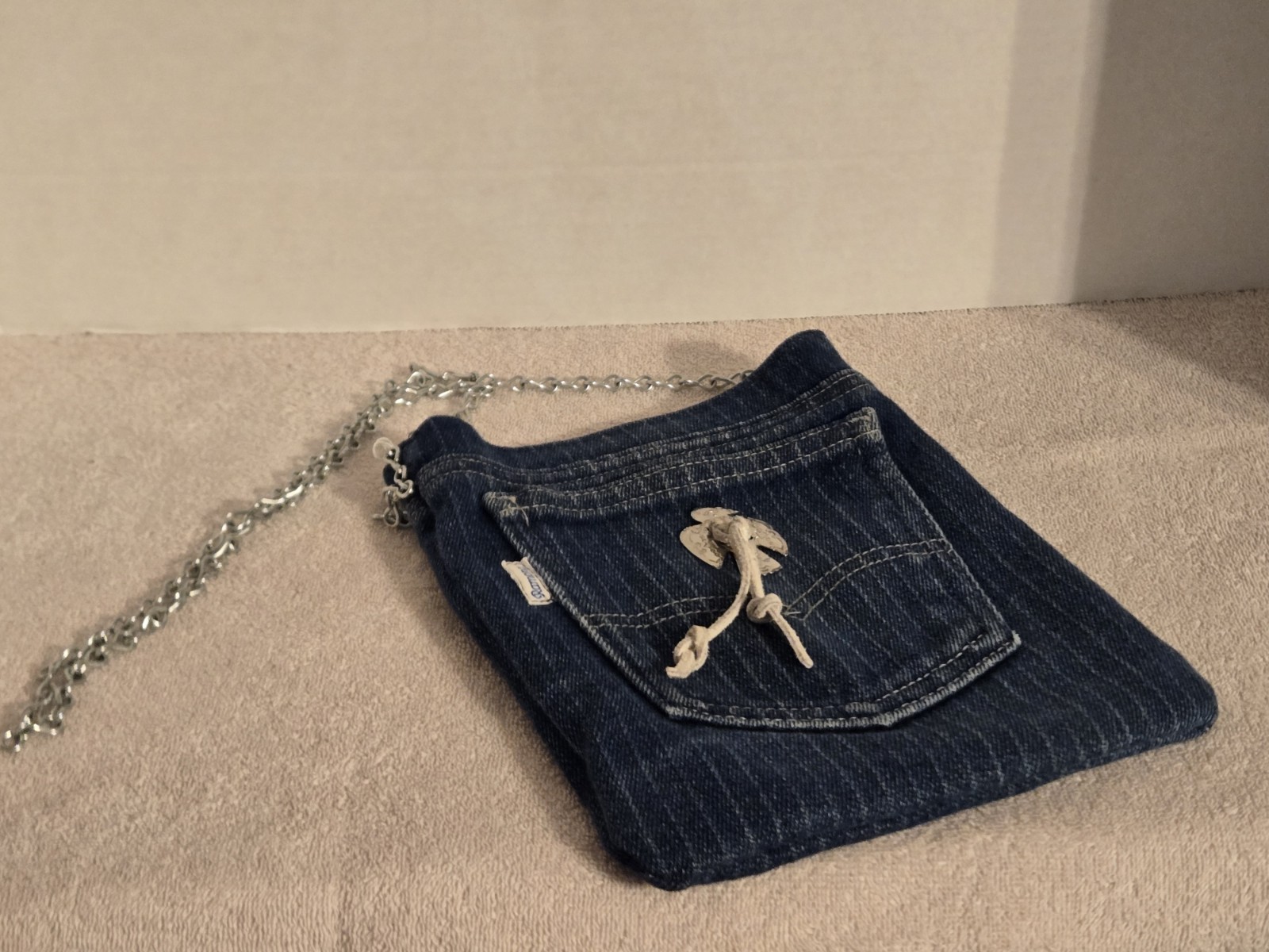 Levi Jean Handmade Purse W/beautiful Metal Strap
