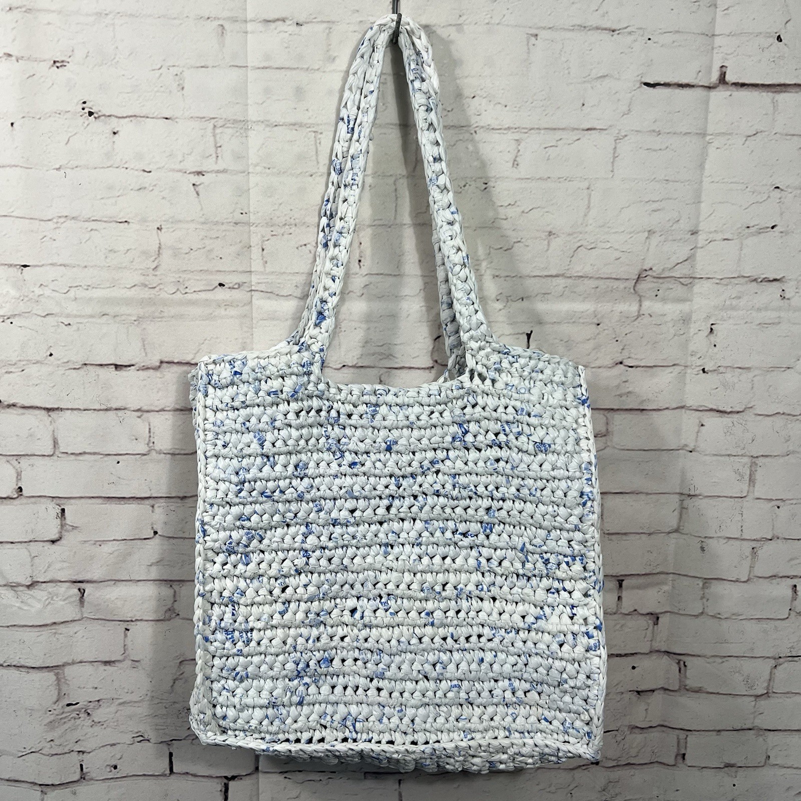 HandMade Crocheted Purse Recycled Plastic Grocery Bag Plarn Tote Walmart Upcycle
