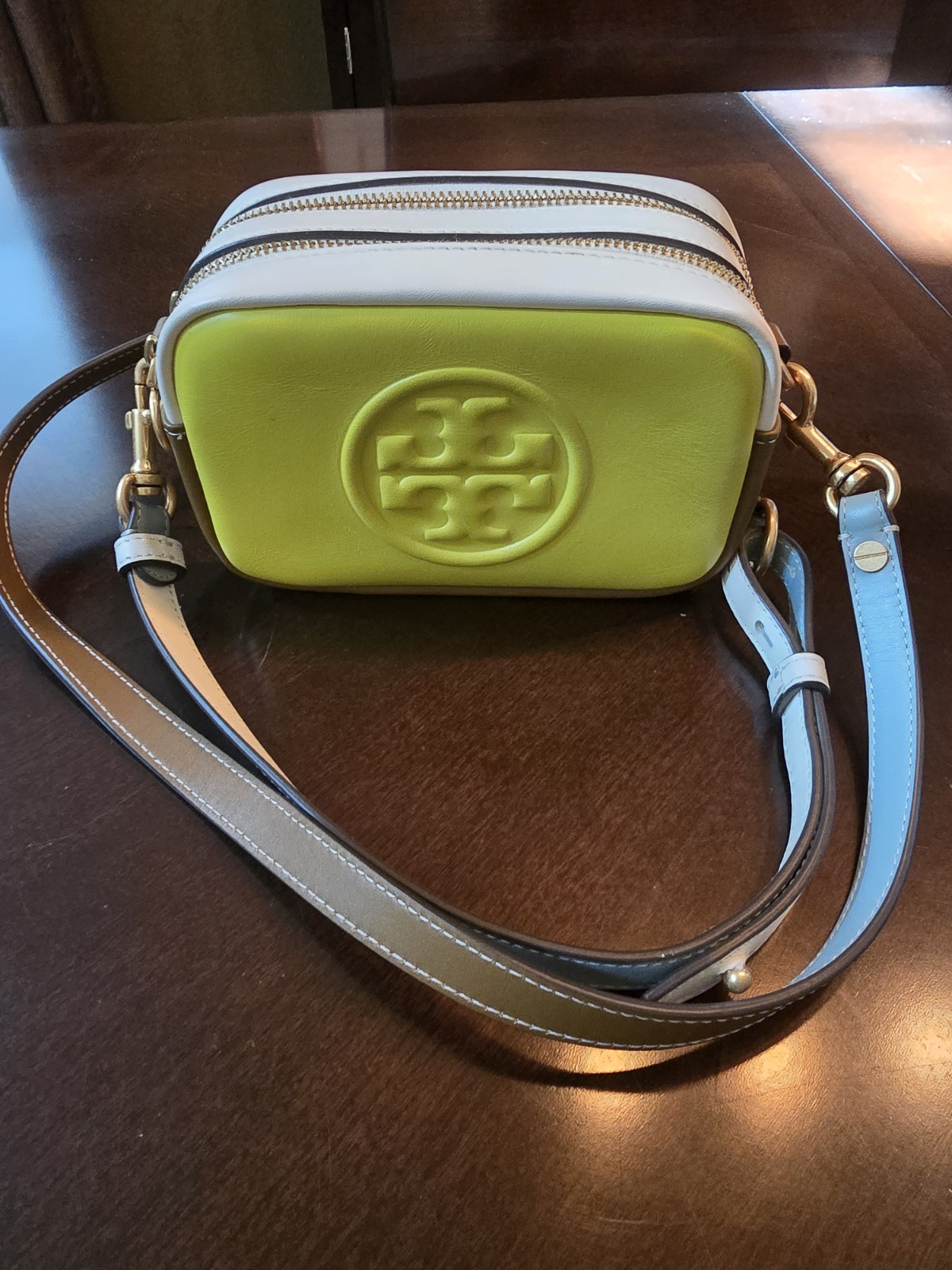 Tory Burch Perry Bombe-Mini Chartreuse Crossbody Bag. NWOT *Free Shipping*