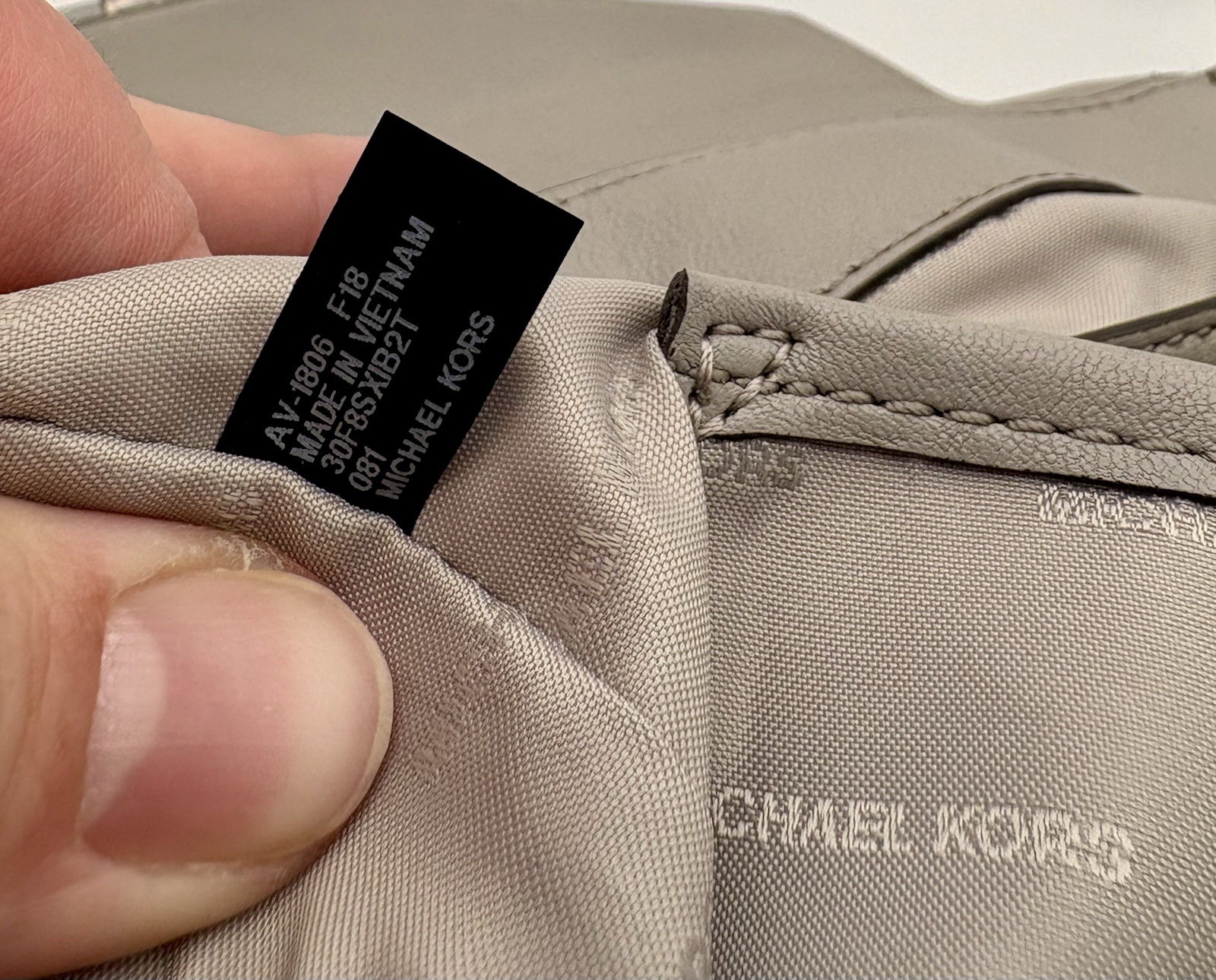 MICHAEL KORS Whitney Quilted Backpack Purse Women’s Grey Mini Leather Bag Cute