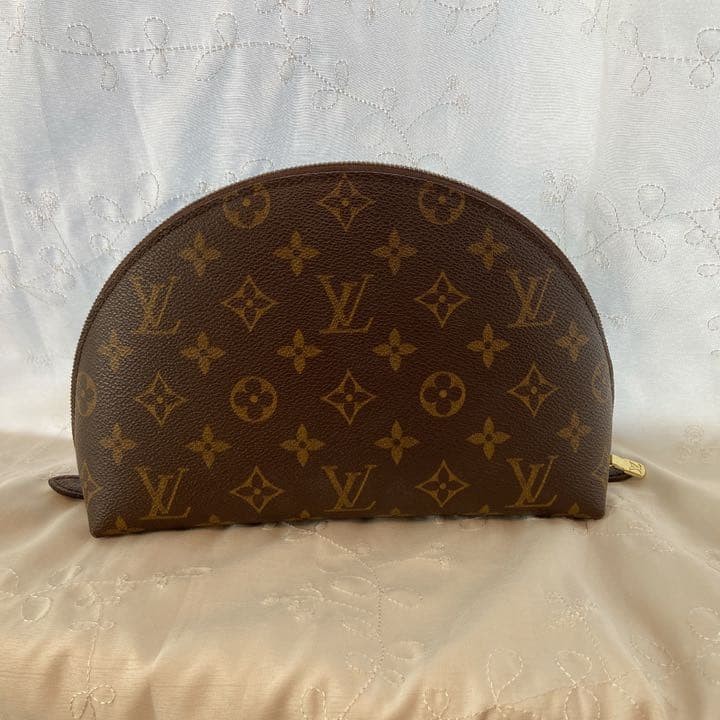 LOUIS VUITTON Pouch Brown Trousse de Mi Ronde Monogram PVC Leather Gently used
