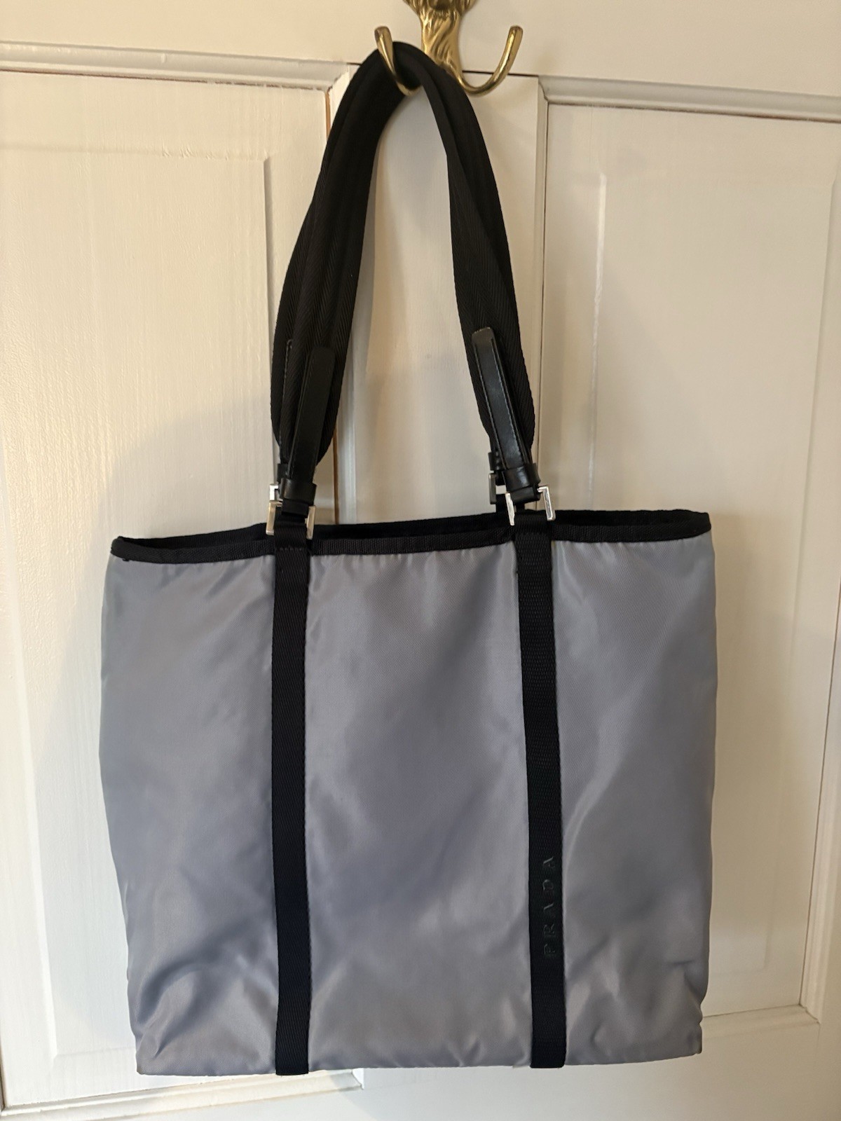 Prada Tote Shoulder Bag Nylon Light Blue – Sport – Vintage