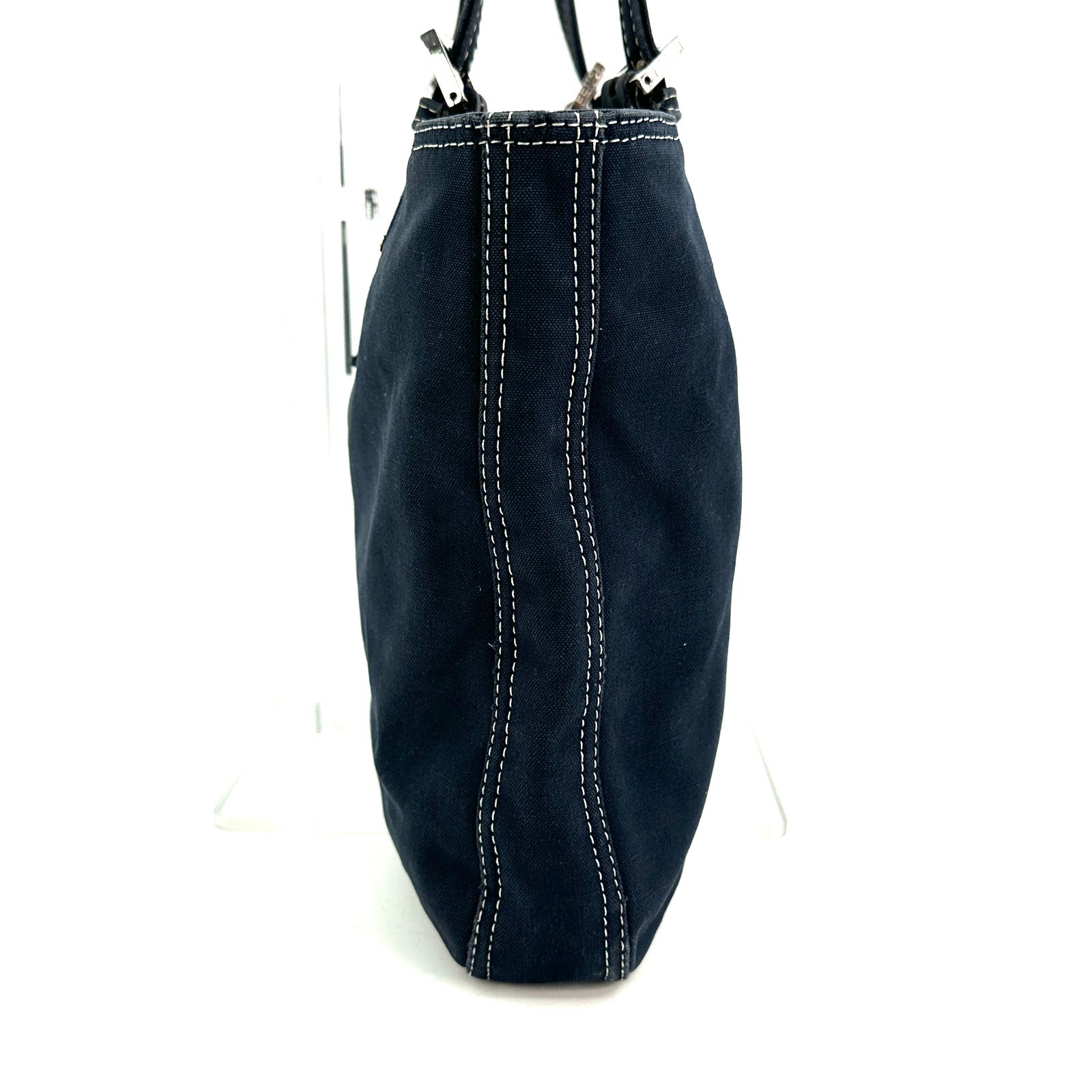 fendi Mamma Baguette Shoulder Bag Denim Tote 308T0302