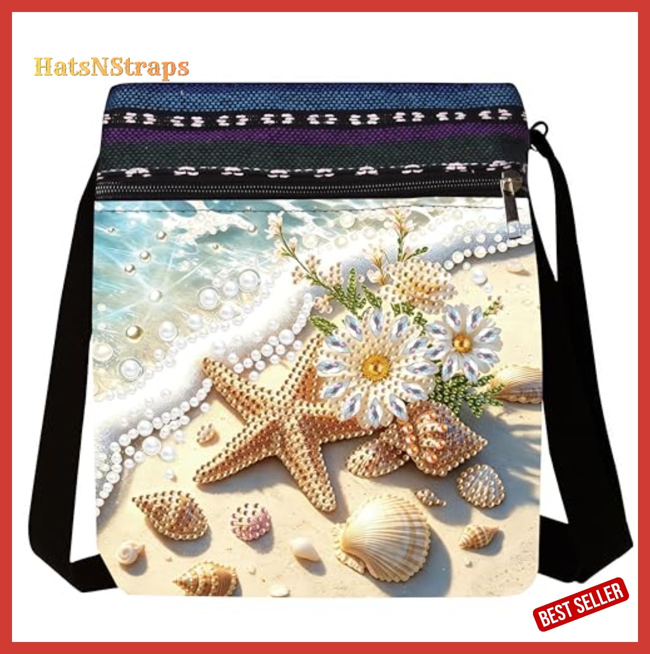 Diamond Art Crossbody Bag Kit DIY Painting Purse PU Leather Adjustable Strap