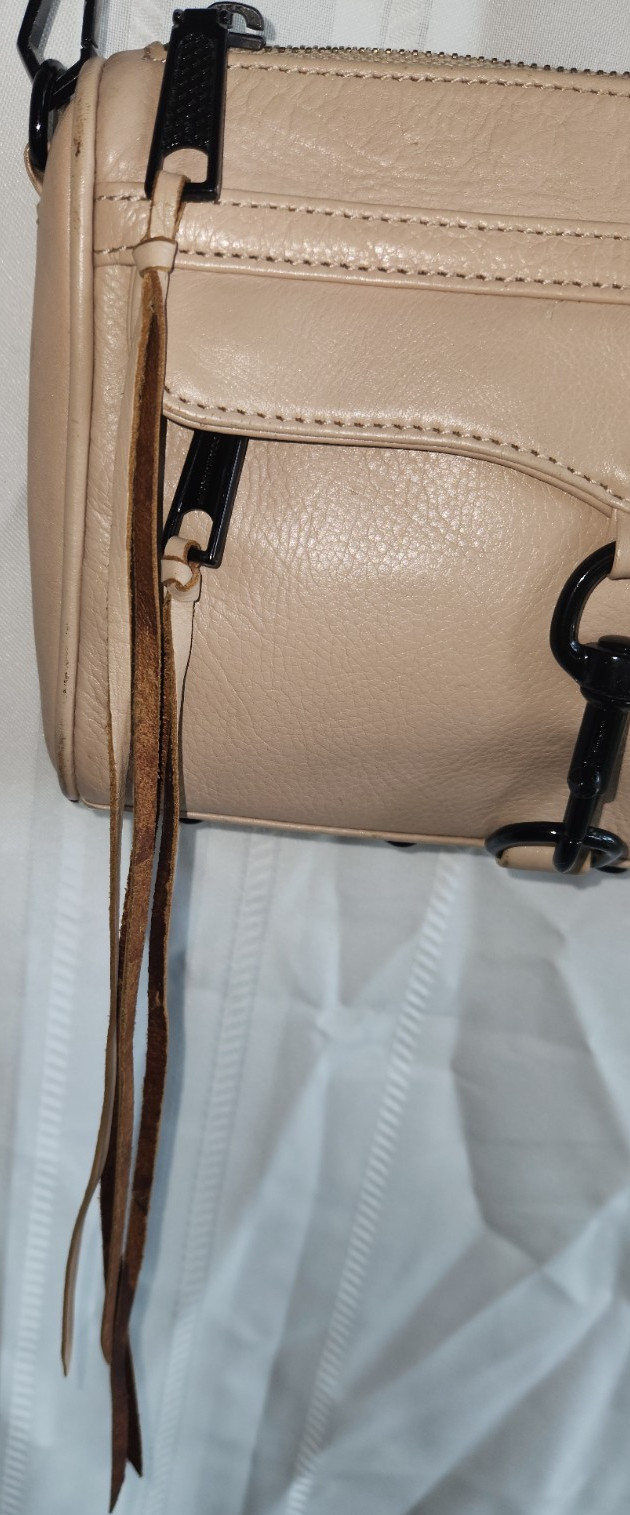 Rebecca Minkoff Mini MAC Crossbody Bag Nude Beige Black Hardware 2015 7″x9″