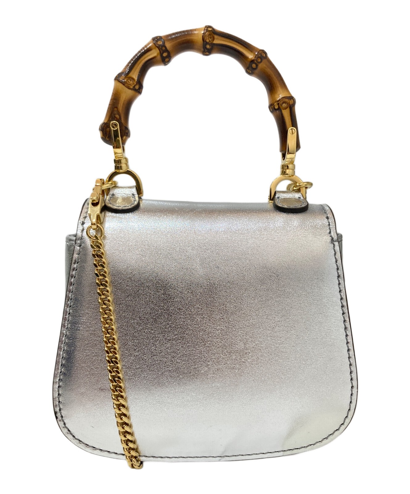 Gucci Bamboo Mini 760246 Silver Bag #TFB1531