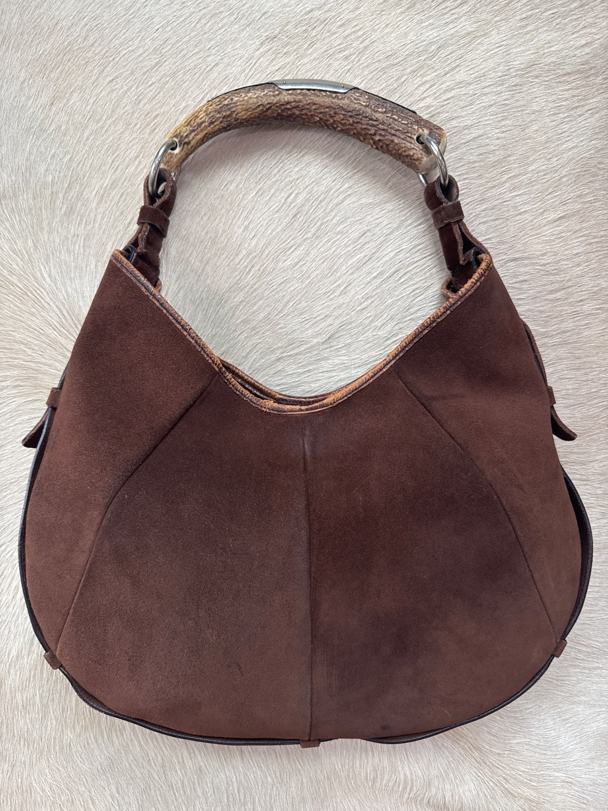 Yves Saint Laurent Rive Gauche Mombasa Bag Suede Purse Handbag Rare