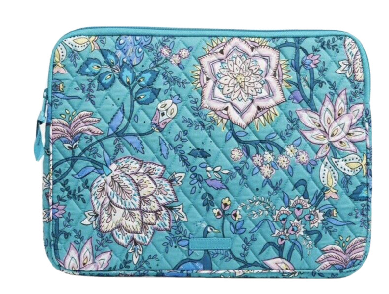 Vera Bradley Laptop Tablet Sleeve Protector Cover Case Peacock Garden Teal Blue