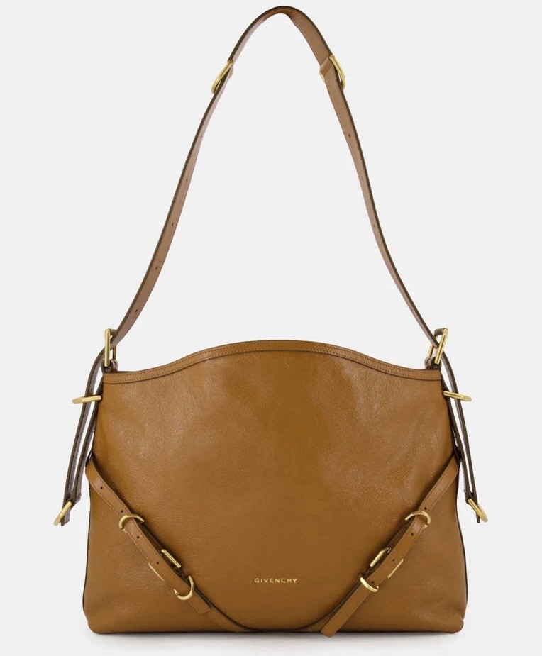 GIVENCHY MEDIUM VOYOU BAG IN GRAINED SOFT TAN LEATHER W/GOLD HARDWARE NEW *$2450